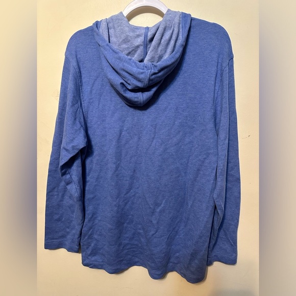 Mizzen Main Light Blue Heather Fairway Hooded Henley Performance Stretch‎ Large - Picture 6 of 6